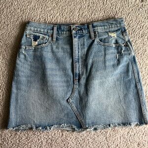 Abercrombie distressed denim mini skirt
